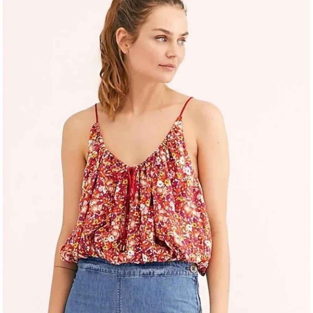 NWT Free People Daisy Babe Cropped Tank Burnt Orange Size XS - Picture 2 of 8